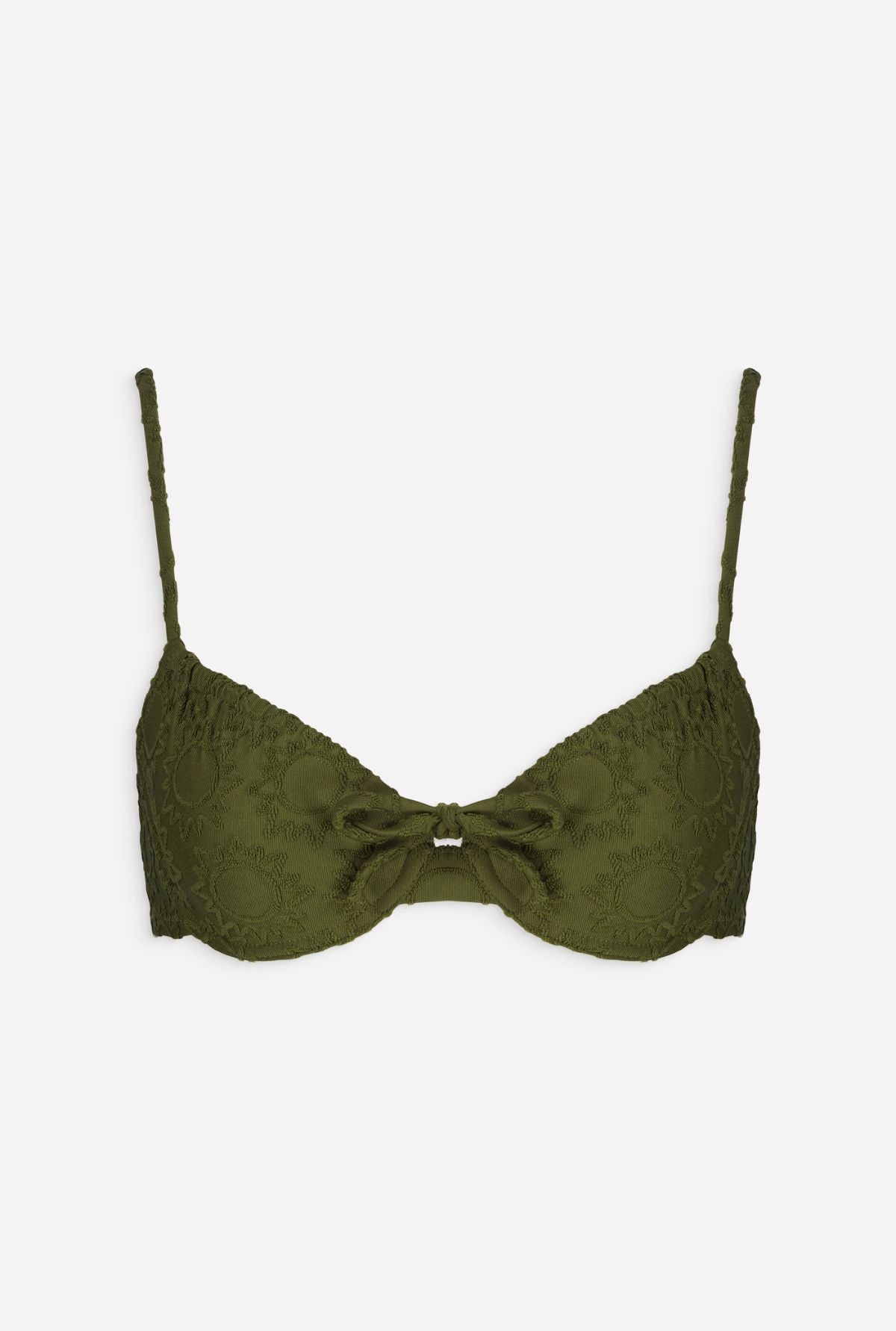 Haut de maillot vert texturé en recyclé - guanaco