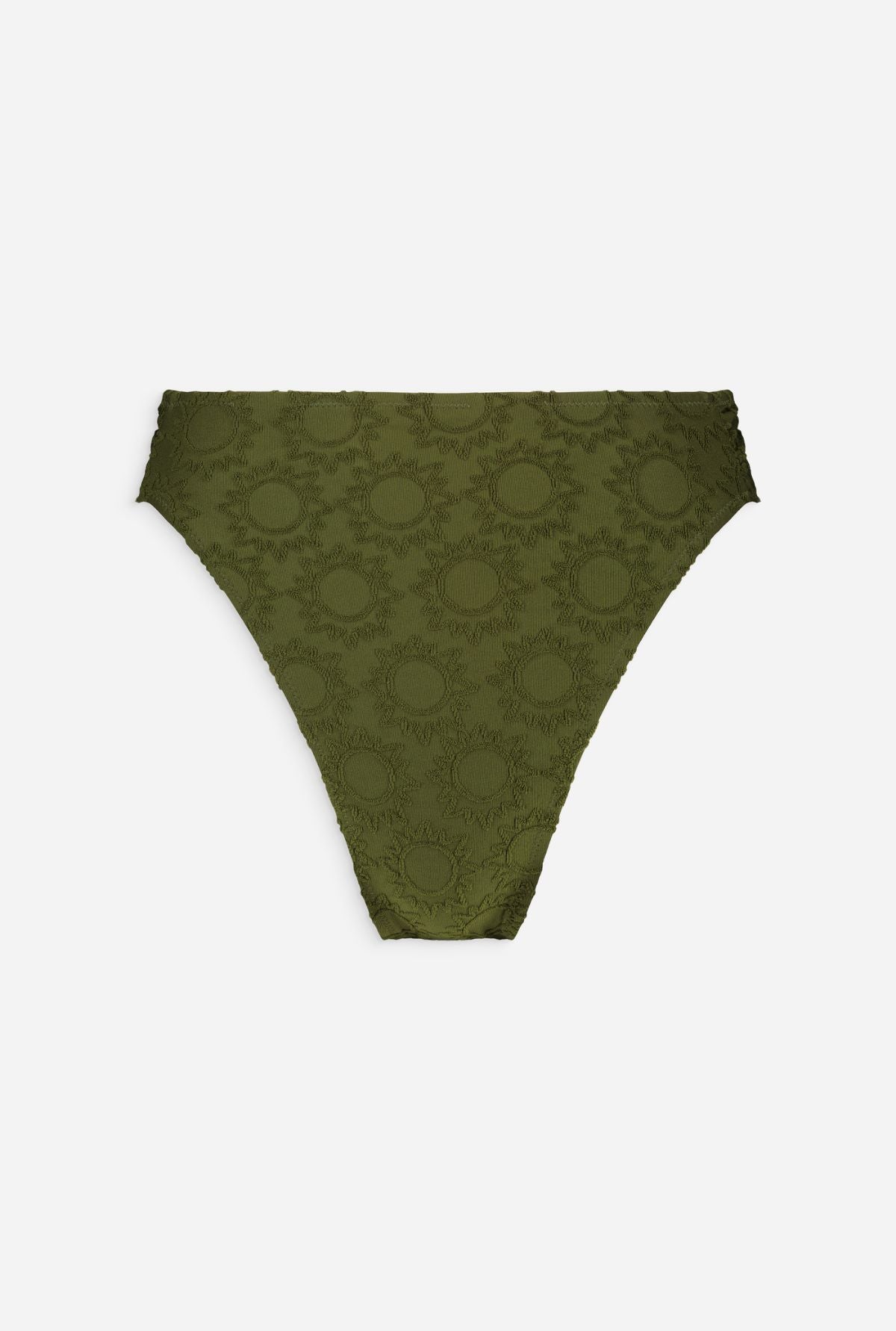 Bas maillot vert texturé taille haute en recyclé - hirola