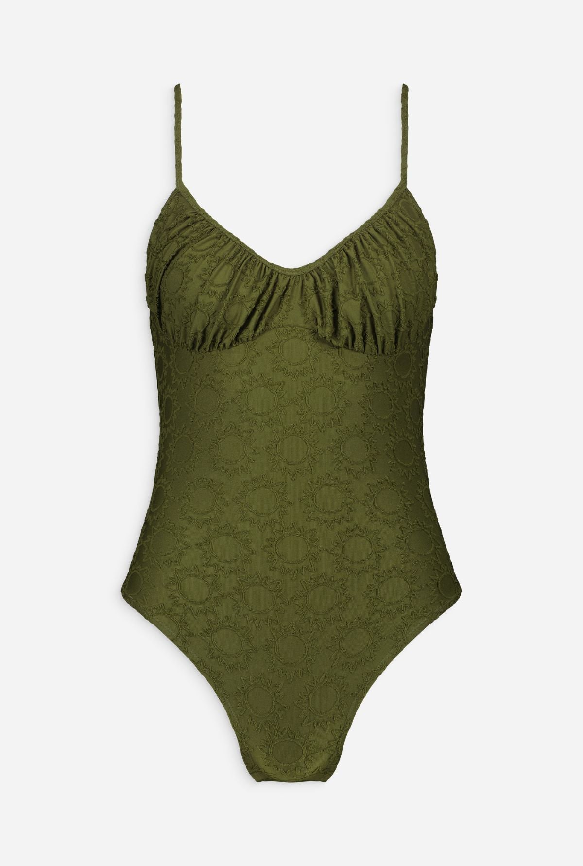 Maillot une pièce vert texturé en recyclé - toco