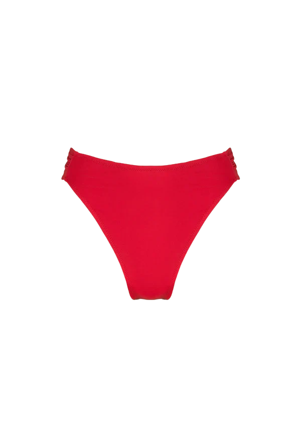 Bas maillot rouge taille haute en recyclé - hirola