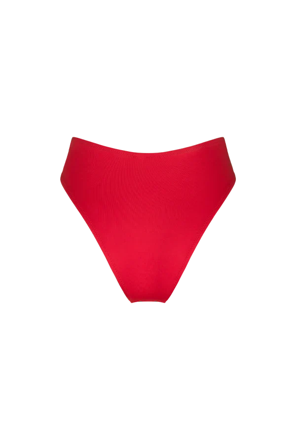 Bas maillot rouge taille haute en recyclé - hirola