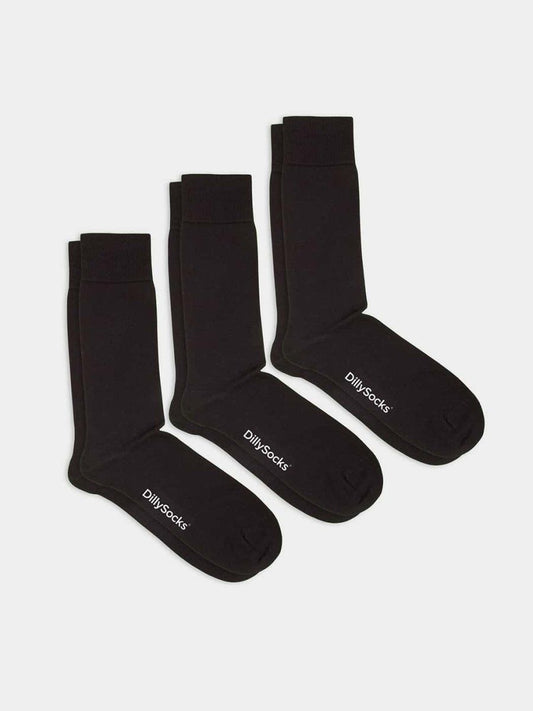 Pack 3 paires chaussettes en coton bio | noir "smooth night black" | Noir