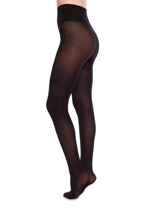 Collants 40 deniers à motifs en recyclé | noir "nina black"