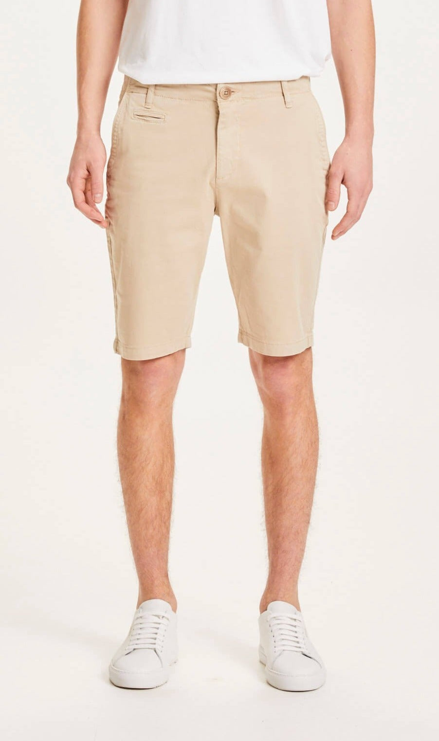 Short chino droit beige en coton bio - chuck