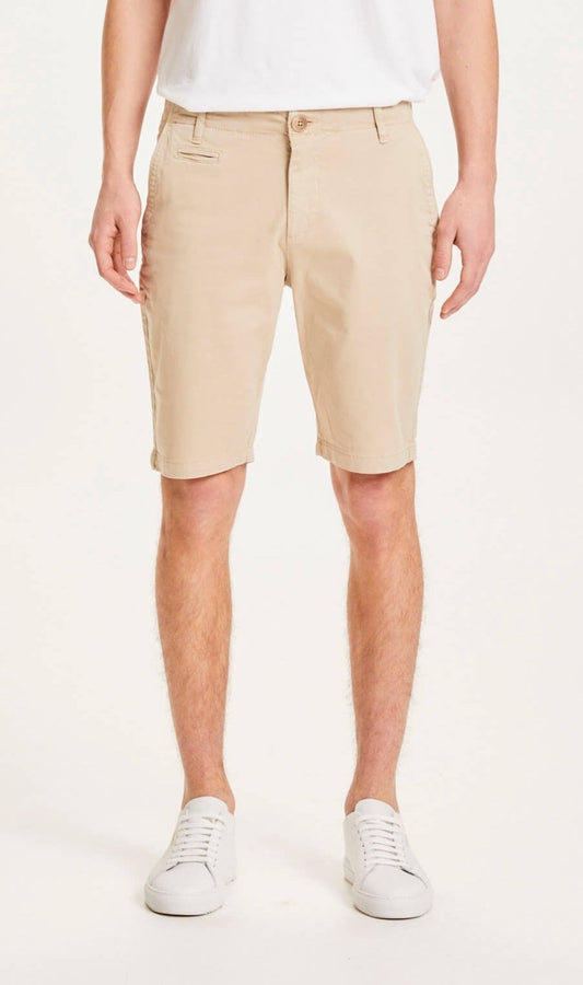 Short chino droit beige en coton bio - chuck