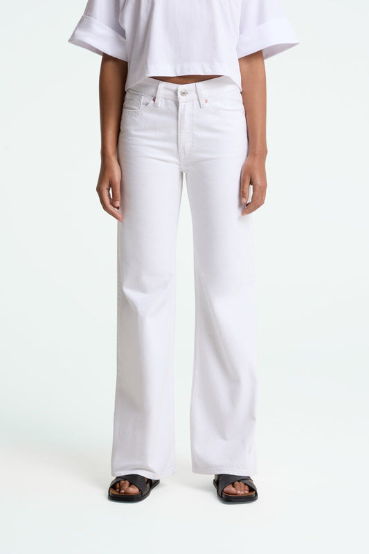 Jean flare en coton bio l blanc "Jane - diop optical white" | Diop-optical-white