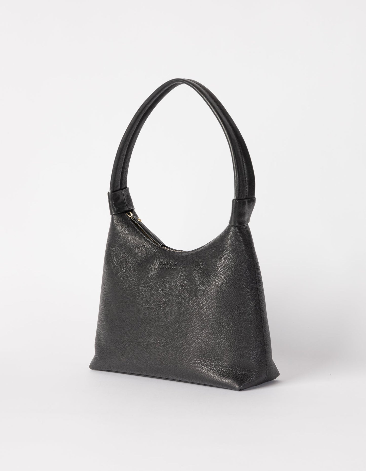 sac à main en cuir certifié | noir "nora - black soft grain leather"