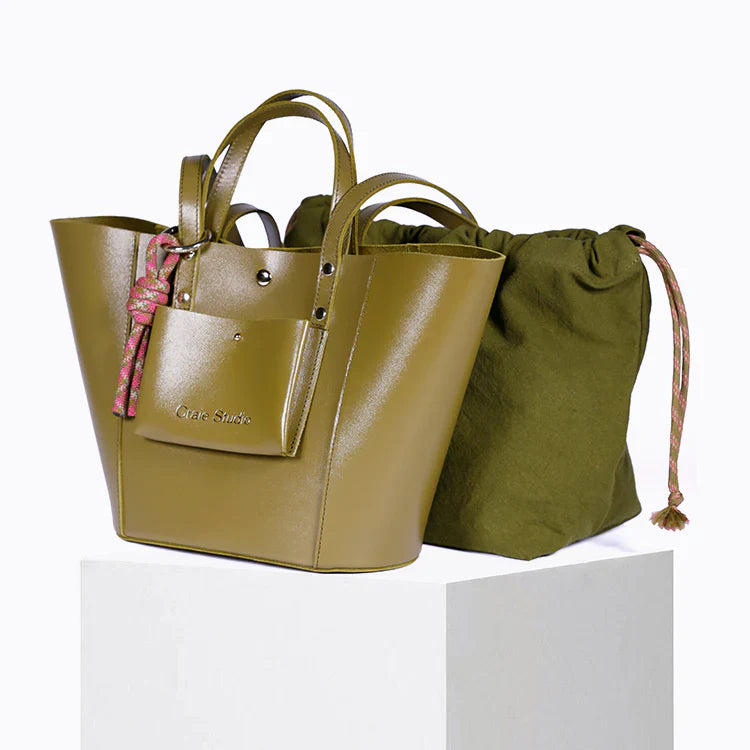 Sac à main en cuir certifié | vert "note - kiwi"