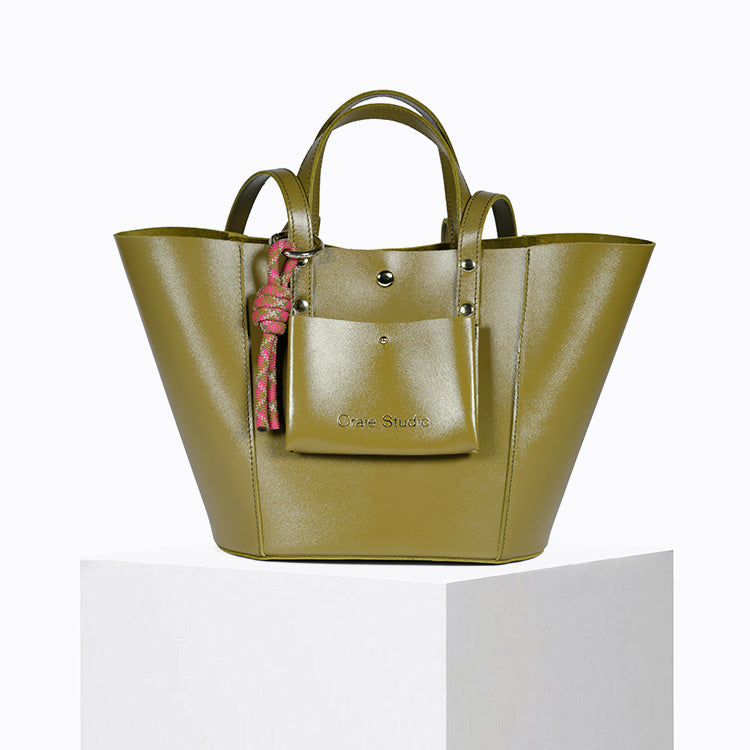 Sac à main en cuir certifié | vert "note - kiwi"