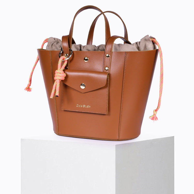 Sac à main en cuir certifié | marron "note - tan ss25"