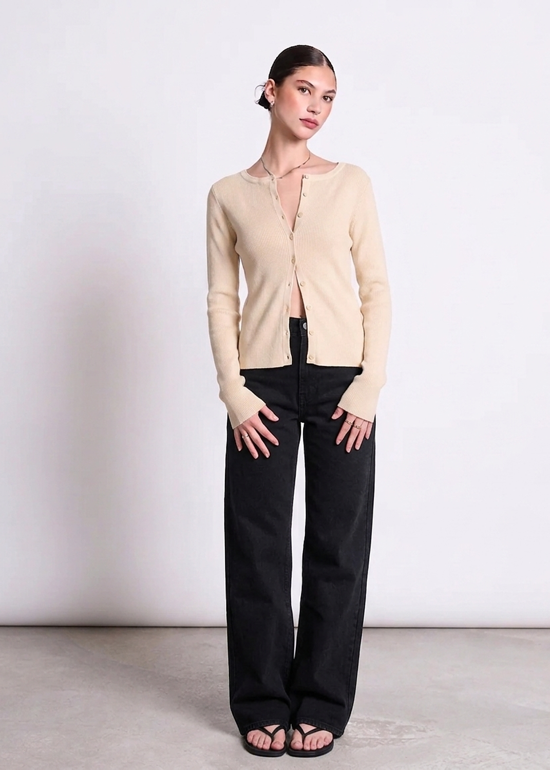 Gilet en coton bio | "glimt - beige" | Beige