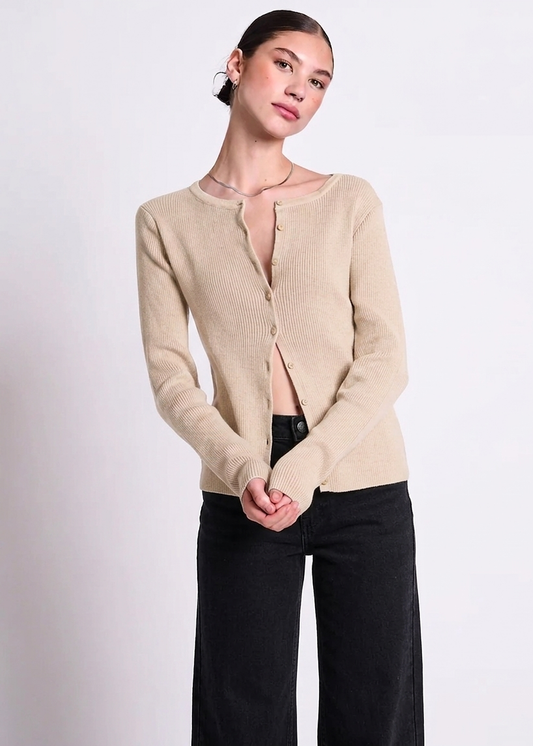 Gilet en coton bio | "glimt - beige" | Beige