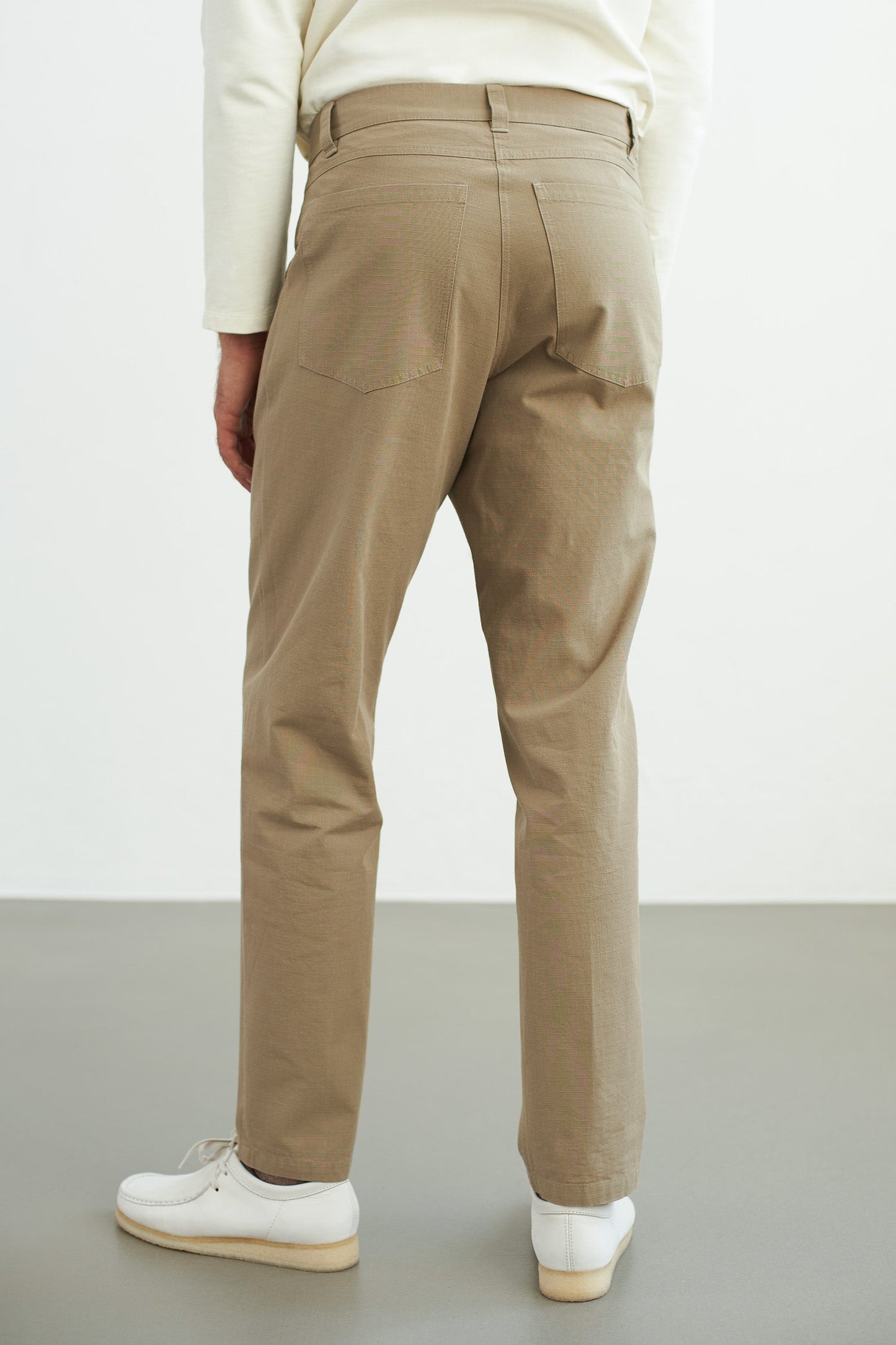 Pantalon droit en coton bio | beige "olf ref eco ripstop pale khaki"