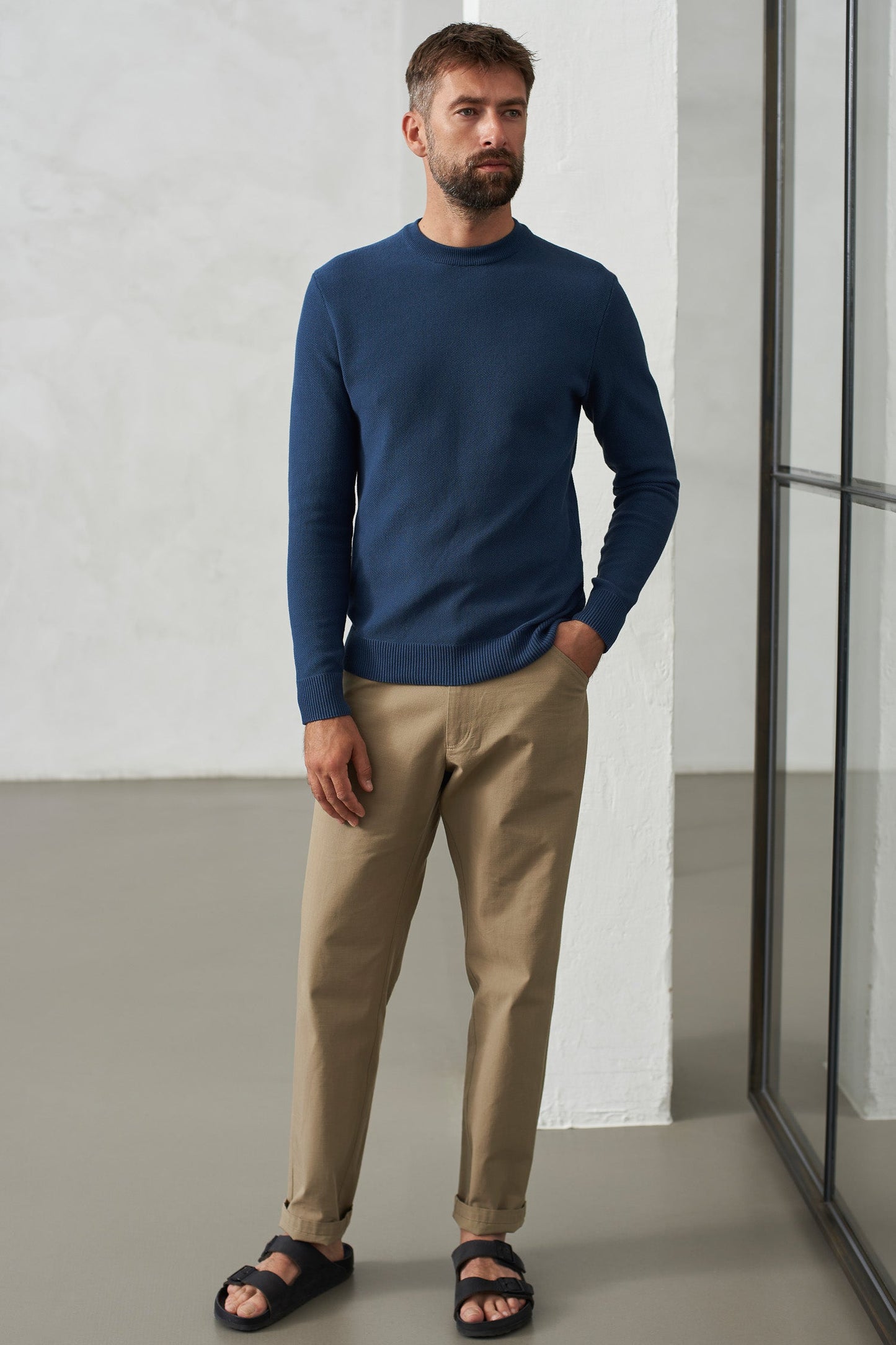 Pantalon droit en coton bio | beige "olf ref eco ripstop pale khaki"