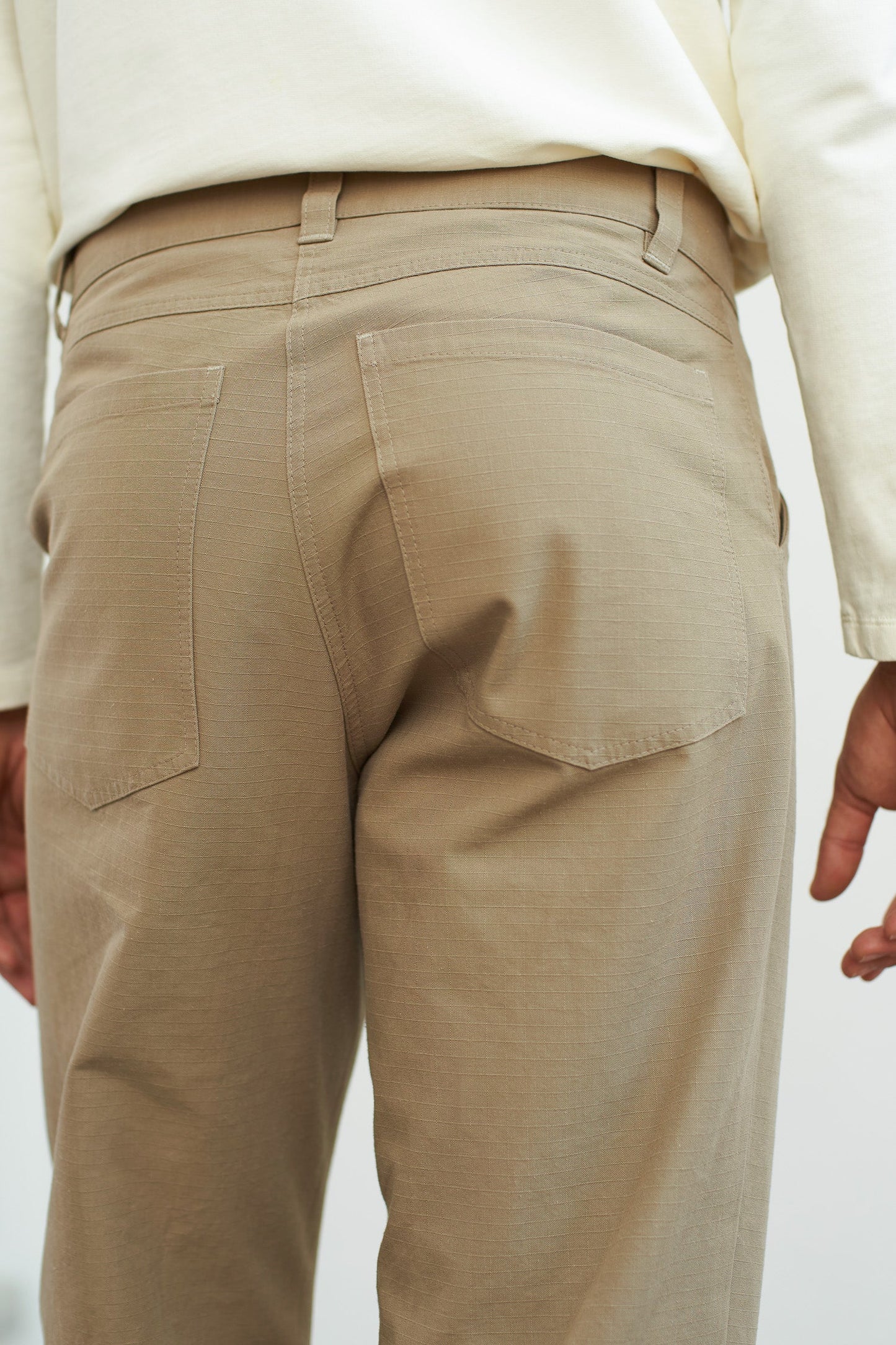 Pantalon droit en coton bio | beige "olf ref eco ripstop pale khaki"