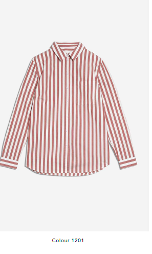 Chemise rayures rouge en coton bio - Onervaa