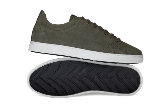 Chaussure semelle pneu recyclé suede olive - graviere