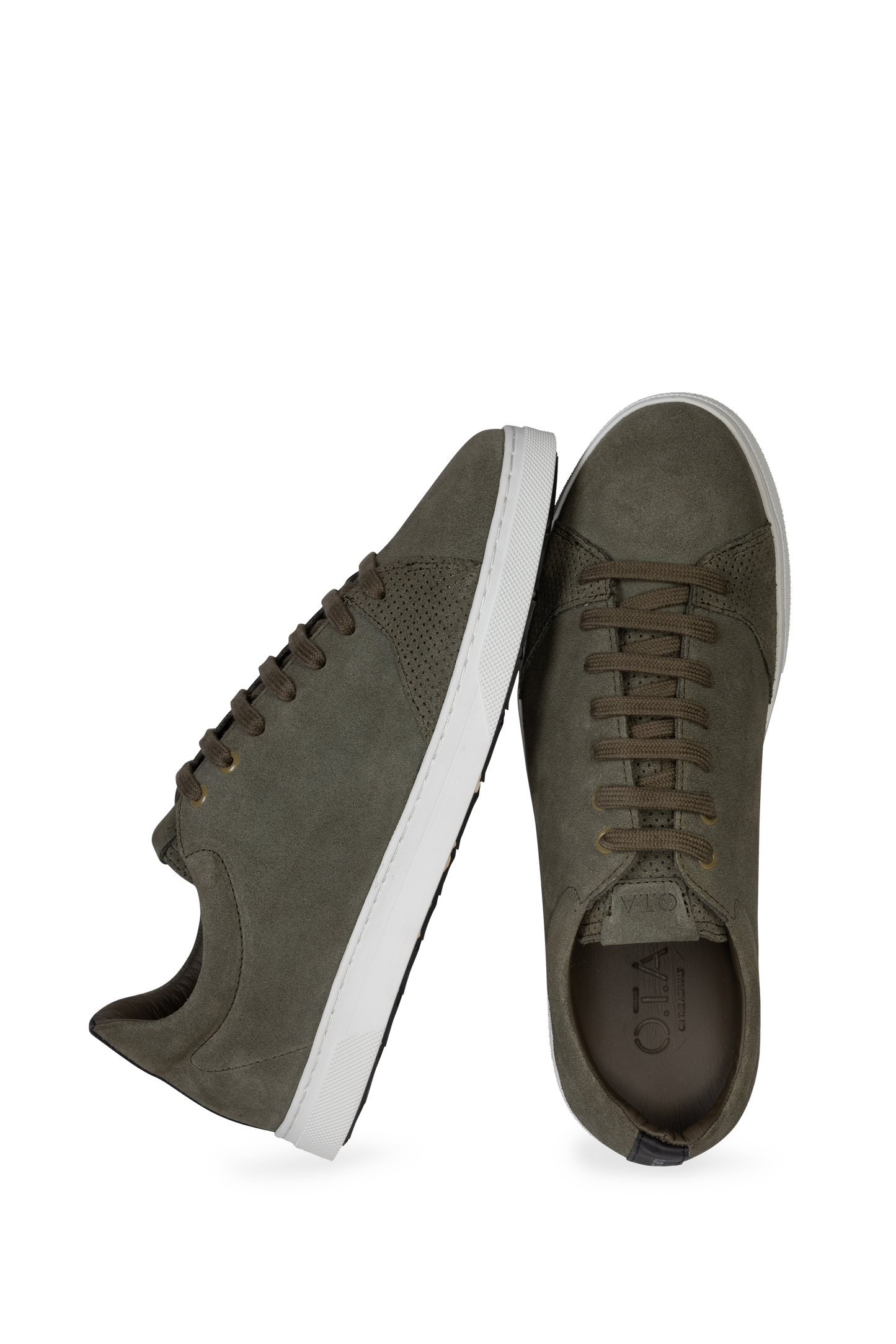 Chaussure semelle pneu recyclé suede olive - graviere