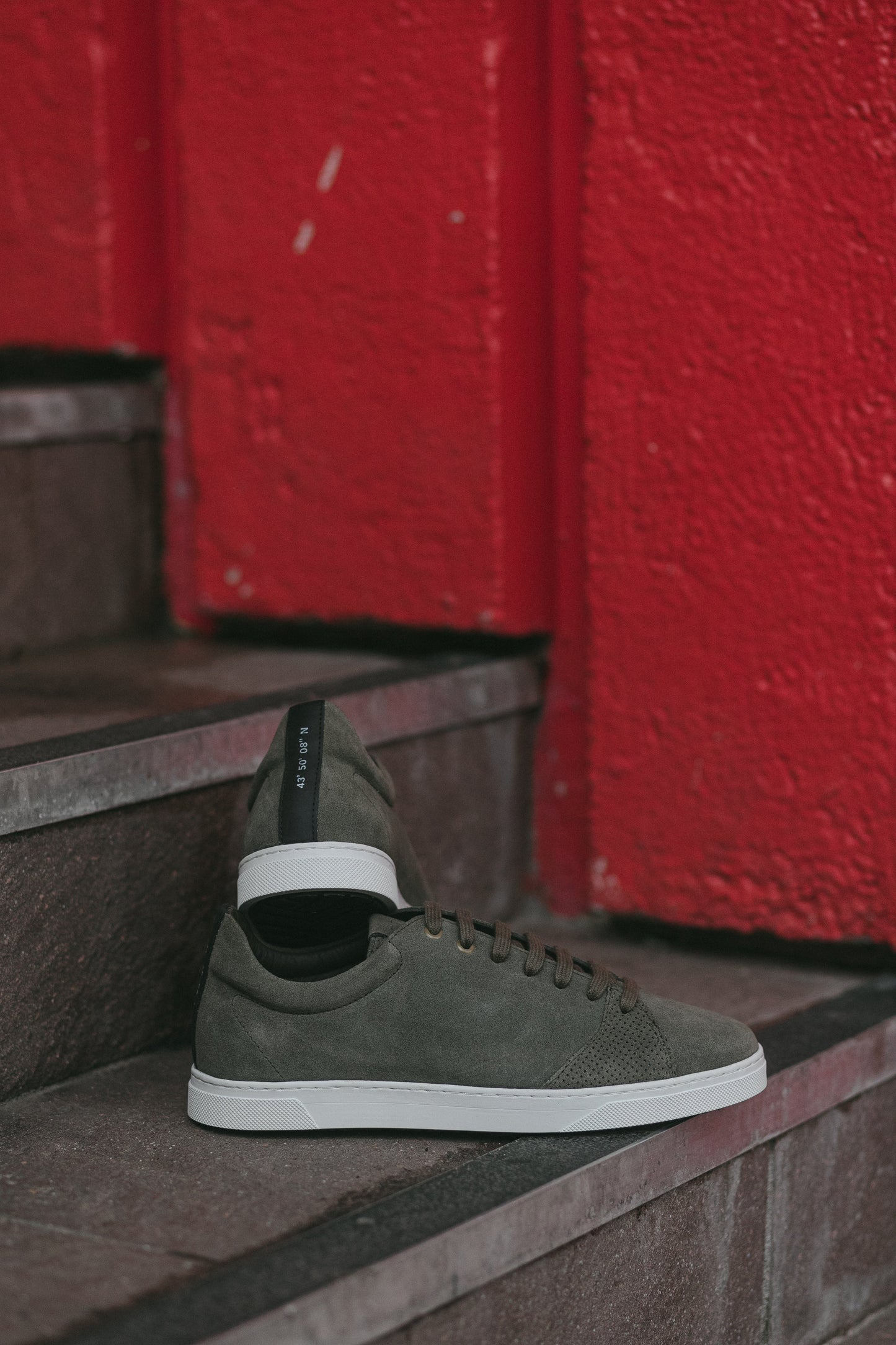 Chaussure semelle pneu recyclé suede olive - graviere