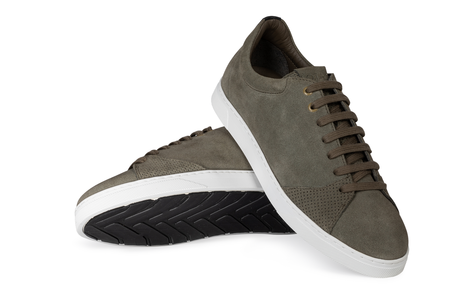 Chaussure semelle pneu recyclé suede olive - graviere