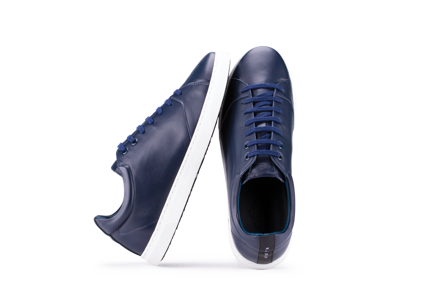 Chaussure semelle pneu recyclé cuir navy - Gravière