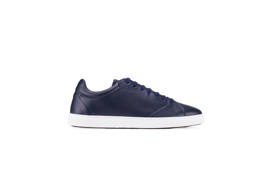 Chaussure semelle pneu recyclé cuir navy - Gravière