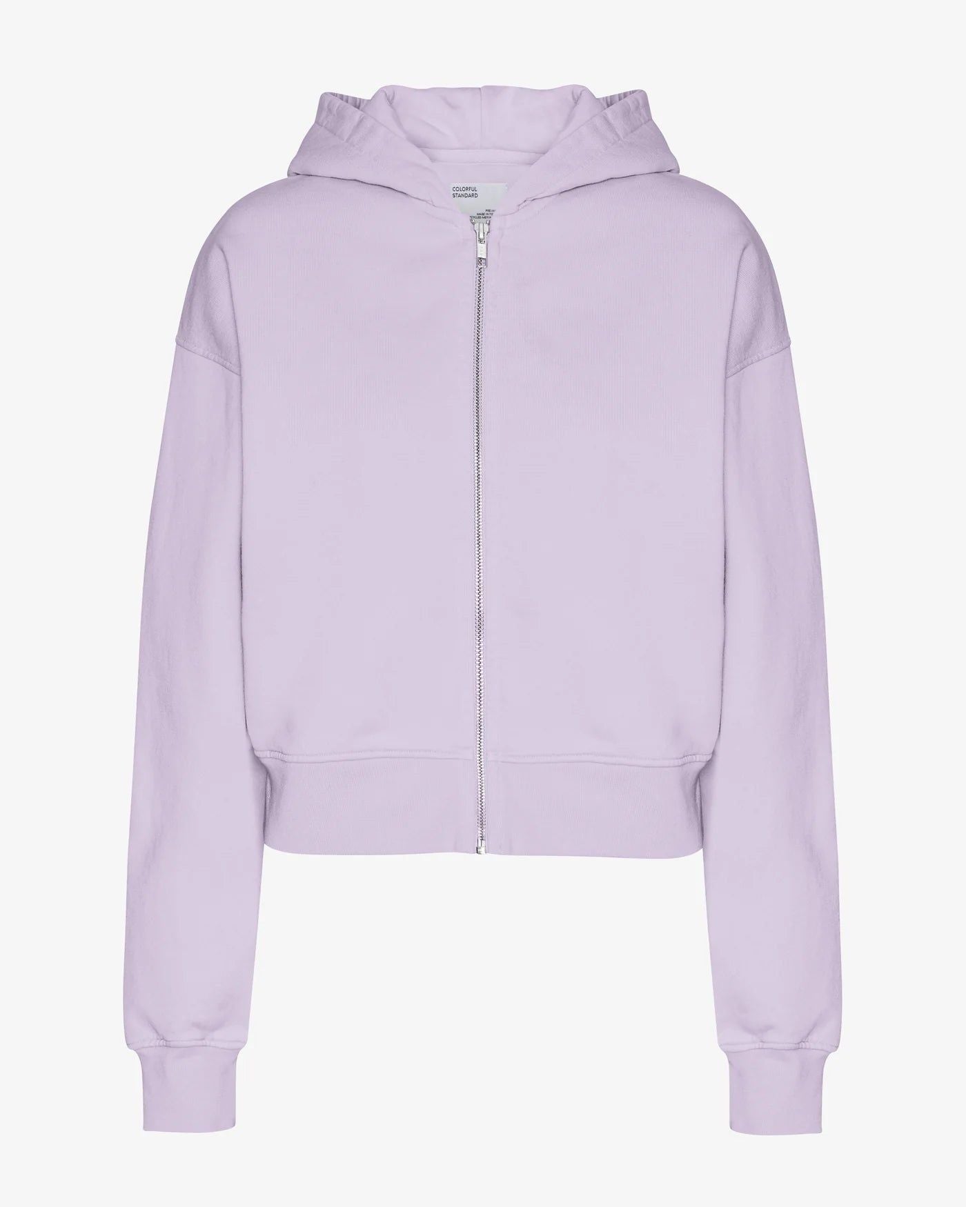 Sweat court zippé en coton bio | lilas"organic crop zip hood - soft lavender" | Soft lavender