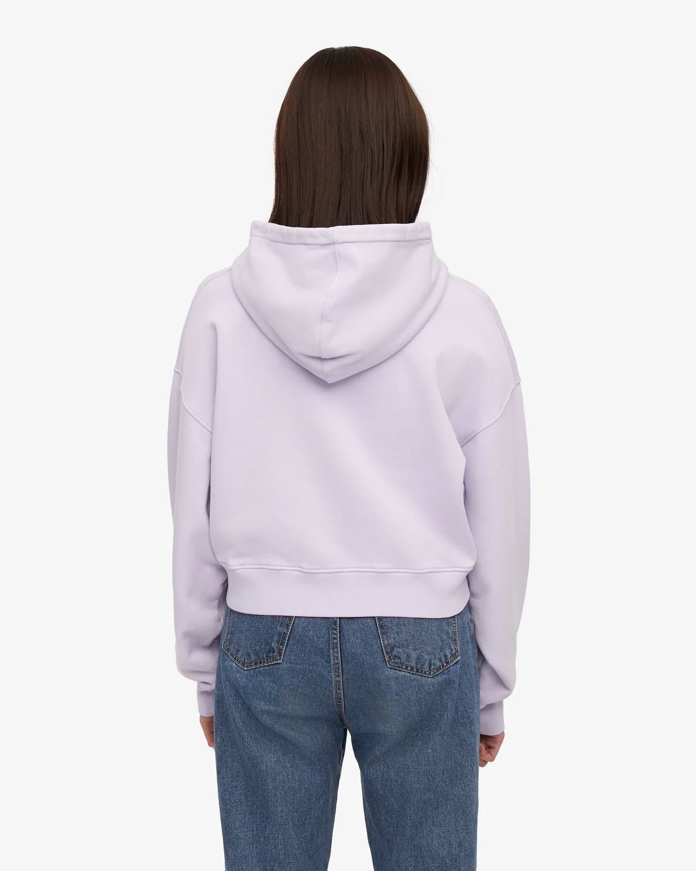 Sweat court zippé en coton bio | lilas"organic crop zip hood - soft lavender" | Soft lavender