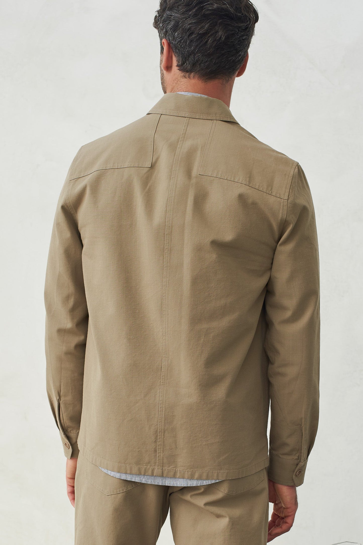 Surchemise en coton bio | marron "owe eco ripstop pale khaki"