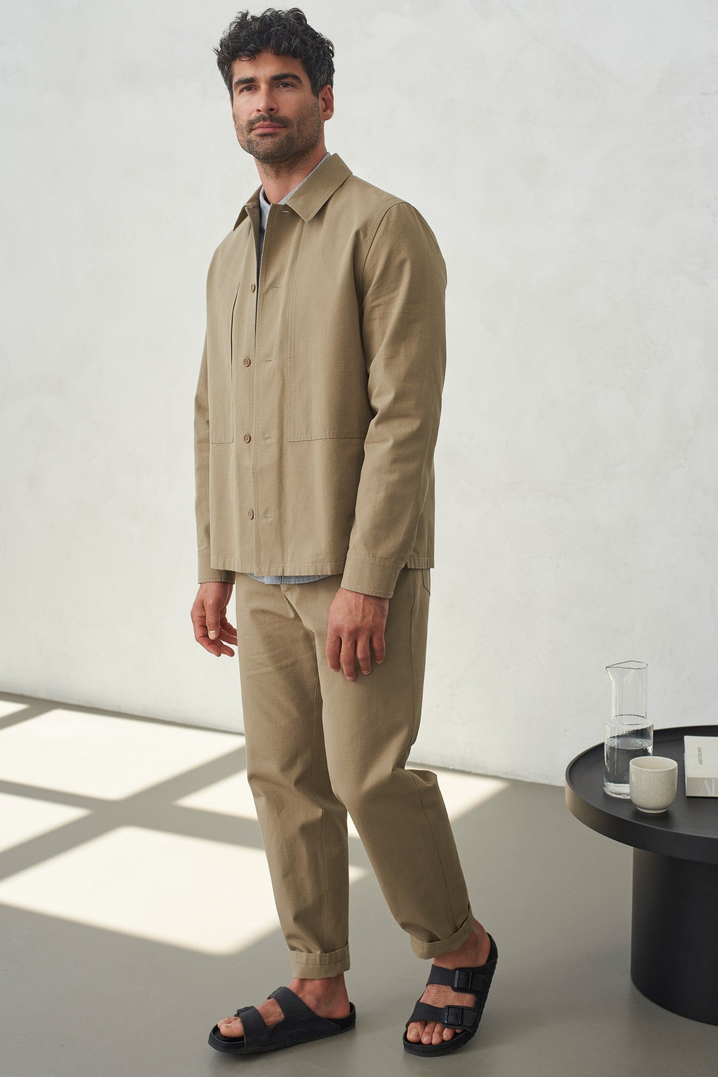 Surchemise en coton bio | marron "owe eco ripstop pale khaki"
