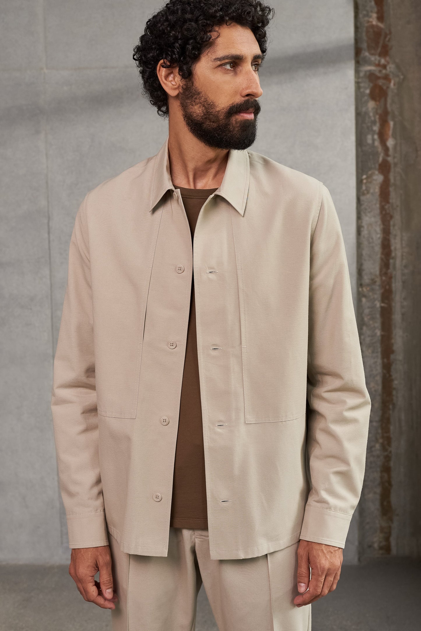 Surchemise en tencel et coton bio | taupe "owe pale taupe"