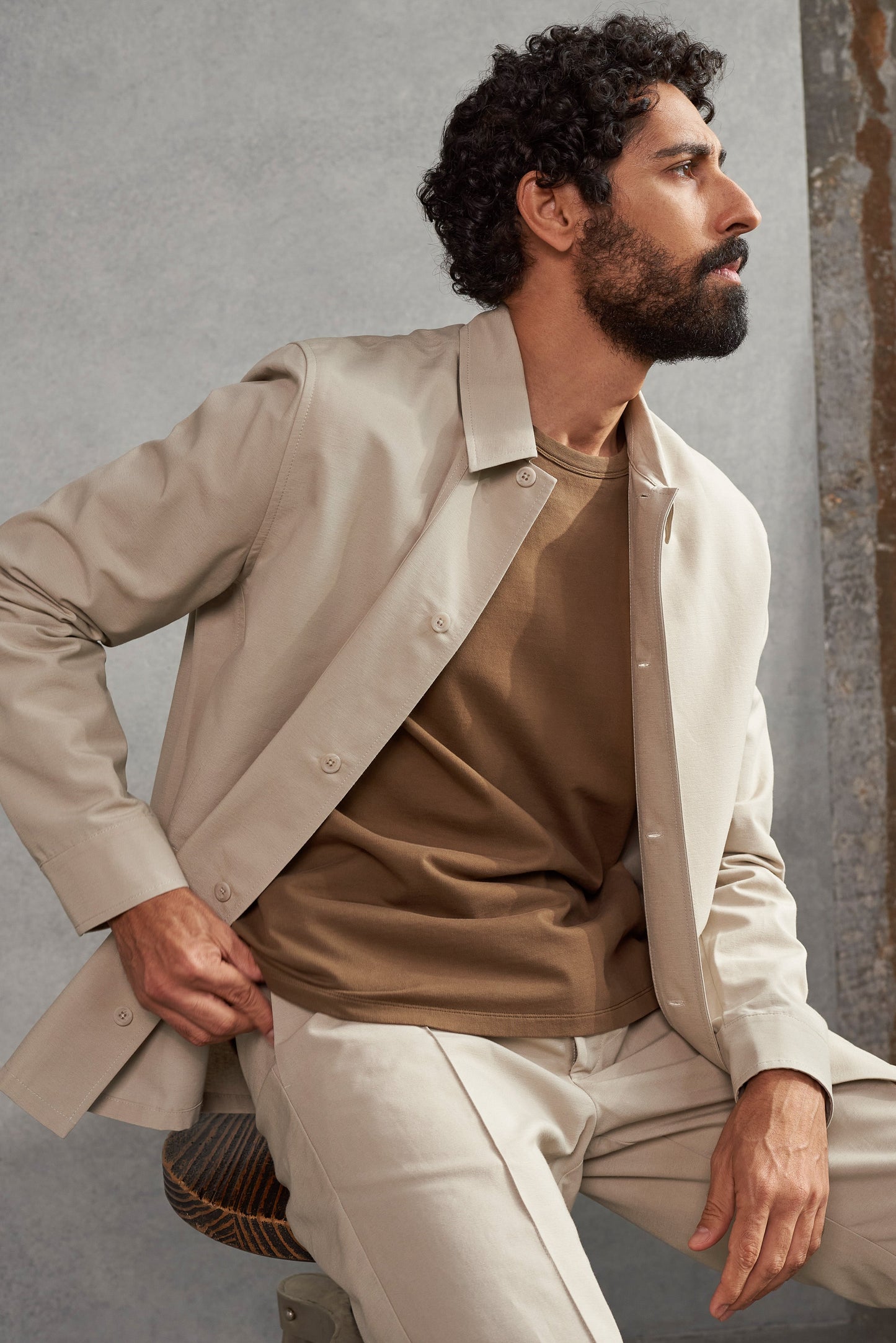Surchemise en tencel et coton bio | taupe "owe pale taupe"