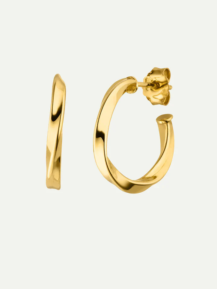 Boucles d'oreilles en plaqué or certifié | doré "twisted earrings - gold"