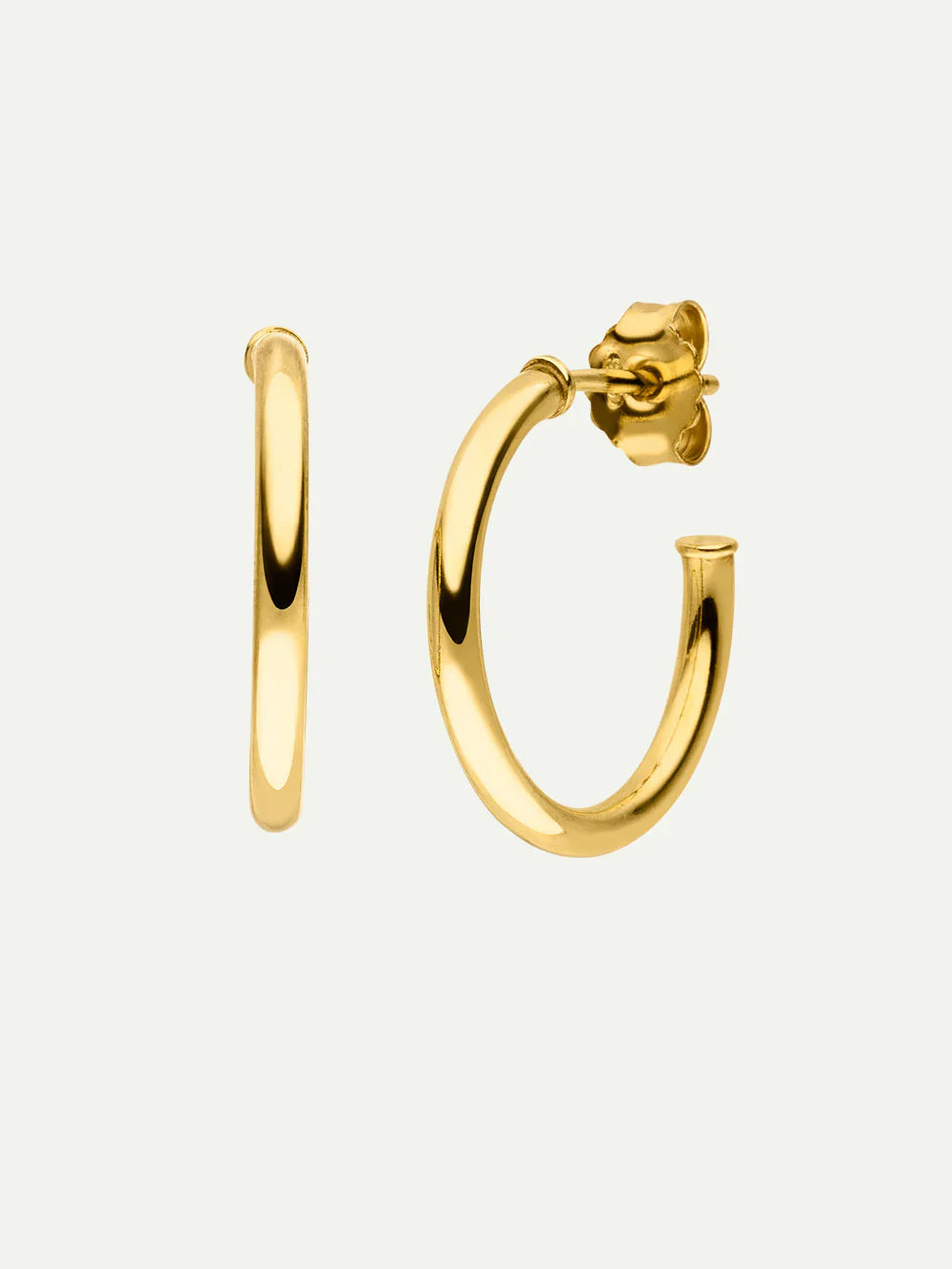 Boucles d'oreilles en plaqué or certifié | doré "essential hoop earrings (m) - gold"