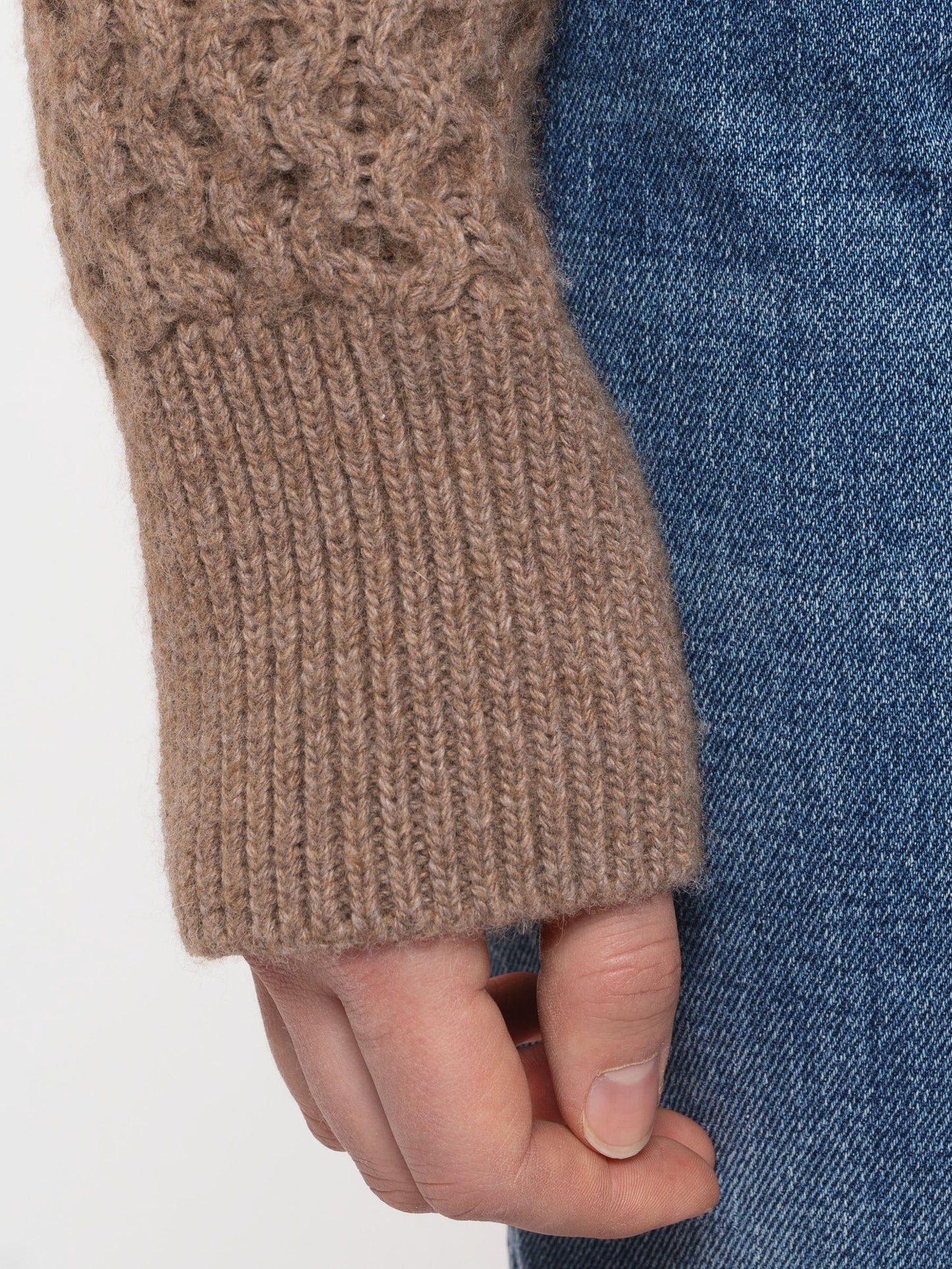 Pull maille tricolore en laine et coton bio - olga patched knit multi
