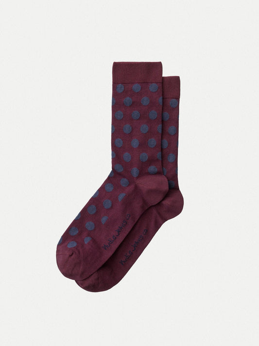 Chaussettes hautes imprimées figue - olsson dot