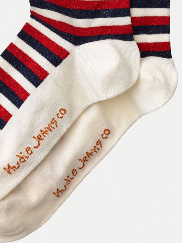 Chaussettes hautes rayées en coton bio - Olsson French