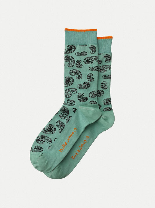 Chaussettes à motifs vertes en coton bio - Olsson