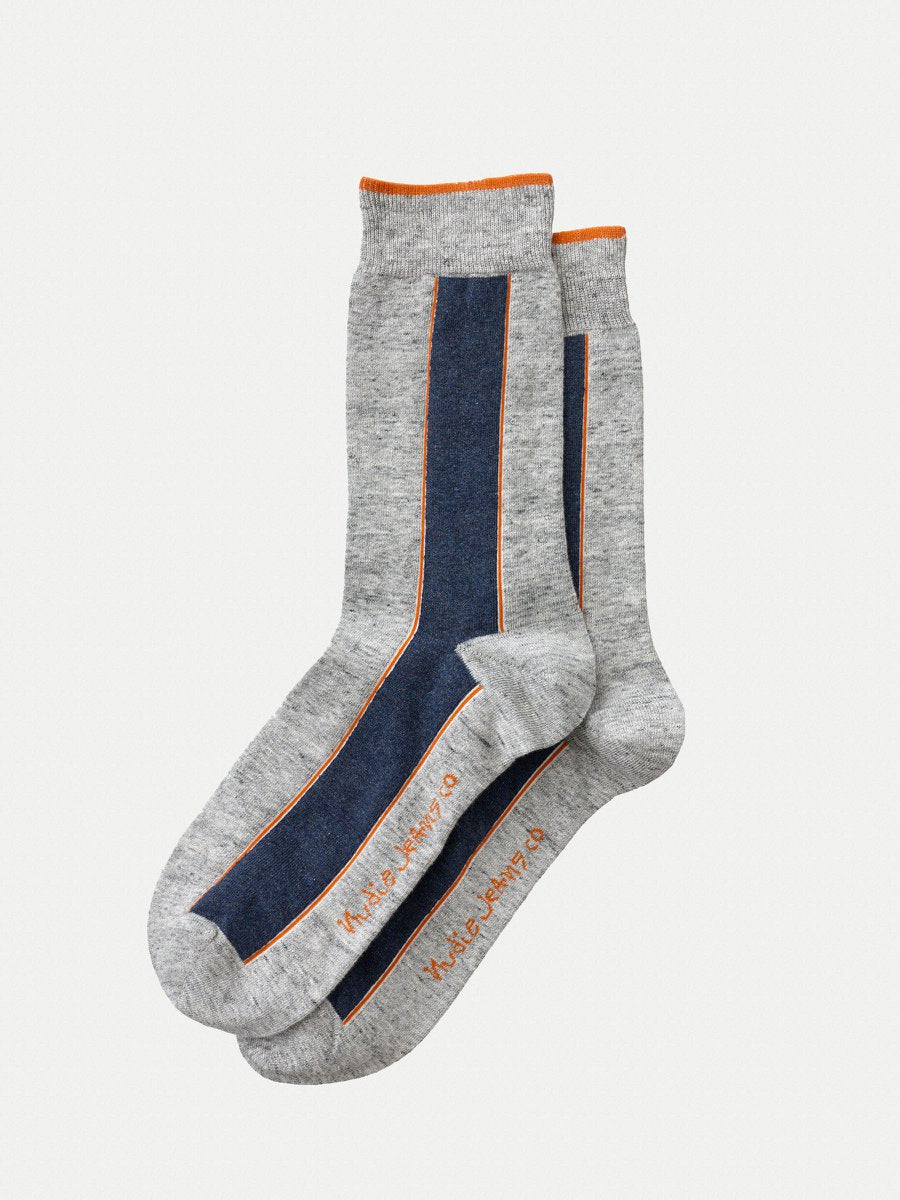 Chaussettes hautes grises en coton bio - olsson