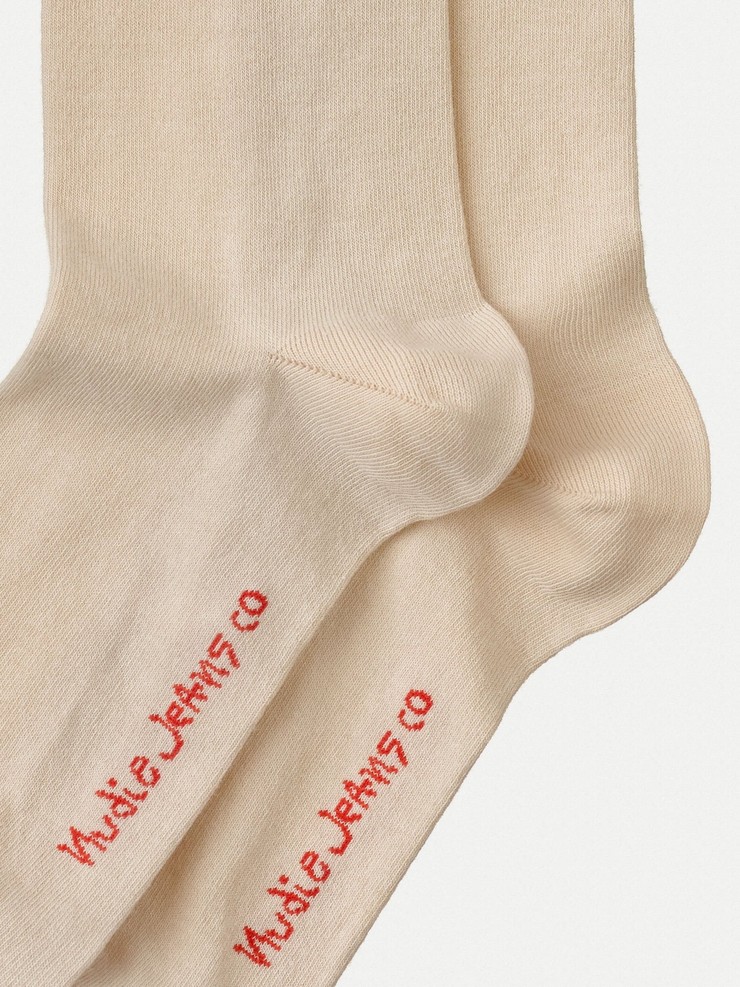 Chaussettes hautes écrues en coton bio et polyamide - olsson stay golden cream