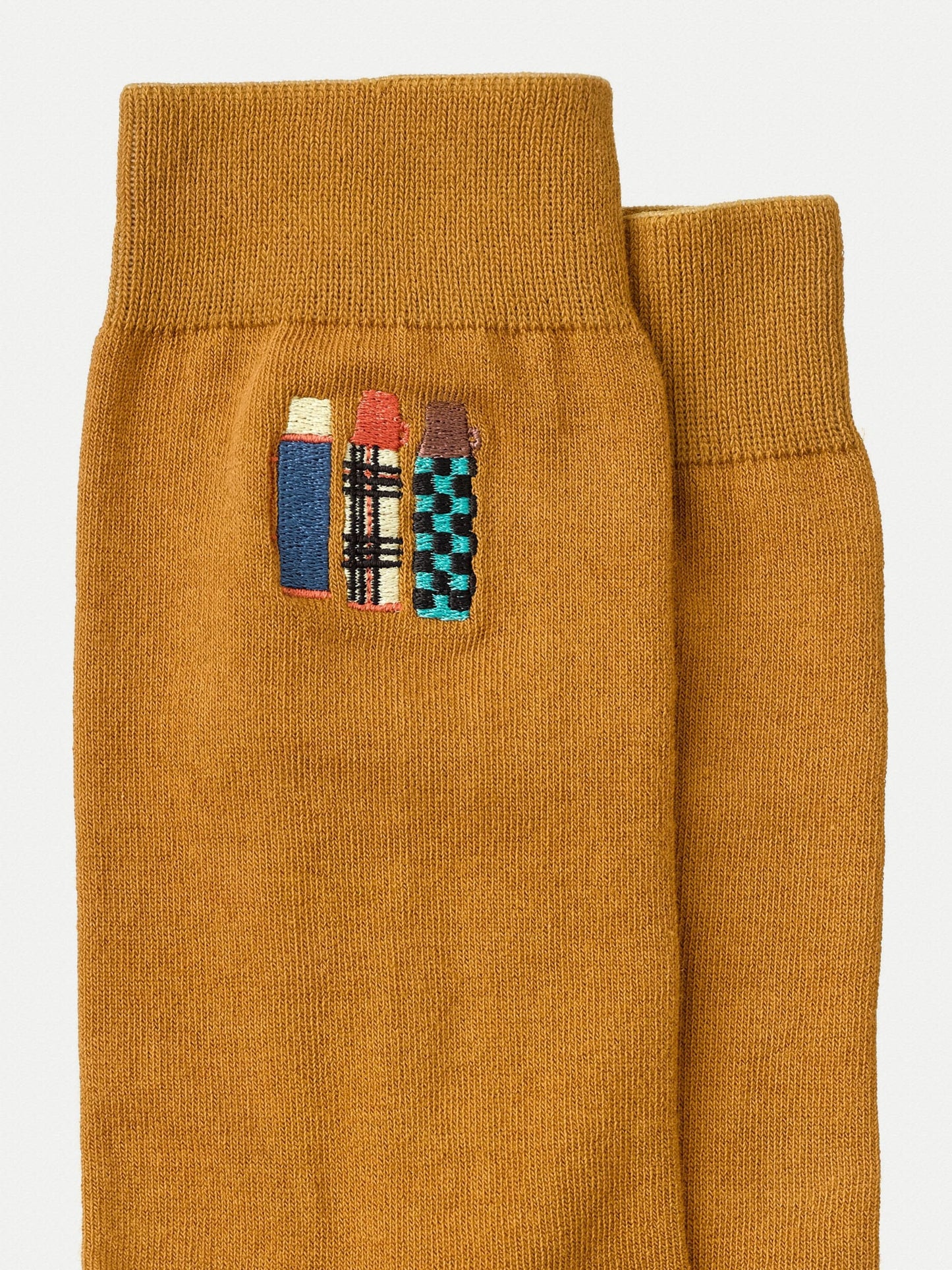 Chaussettes hautes moutardes en coton bio - olsson thermos khaki