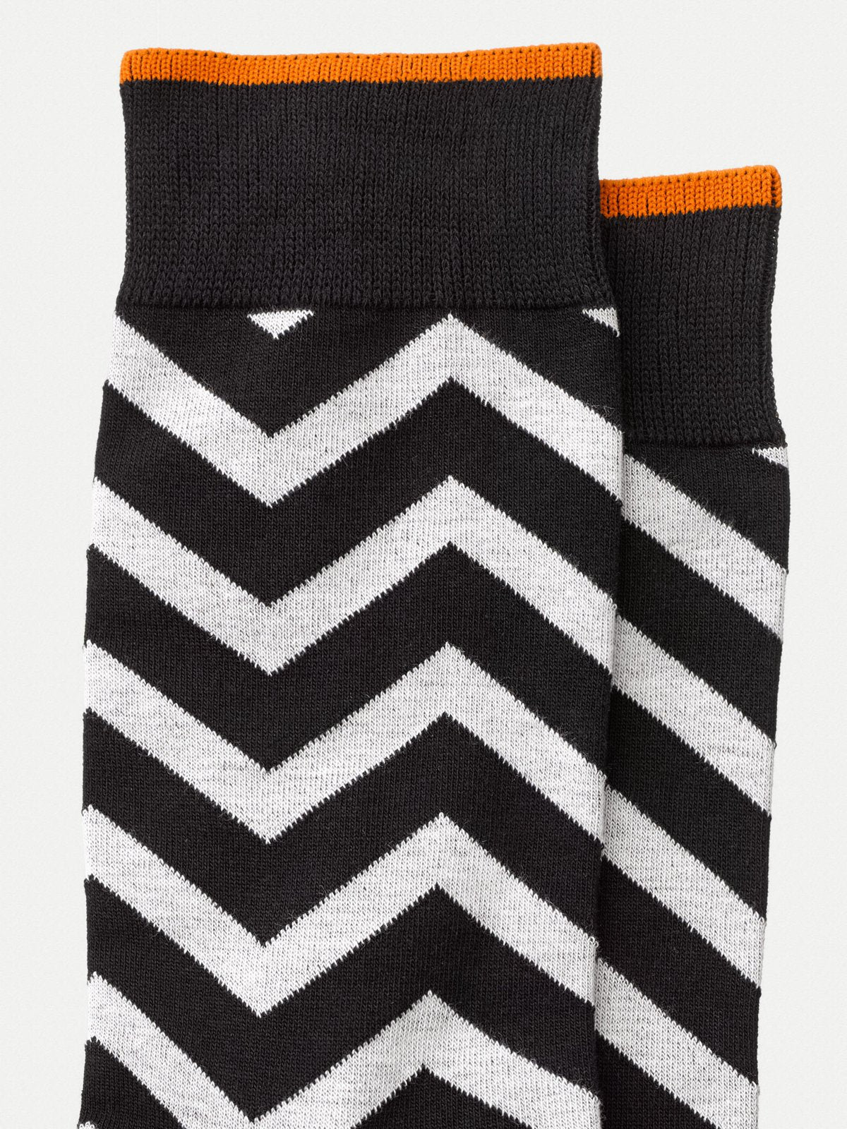 Chaussettes hautes motif zigzag noir et blanc - Olsson Zigzag