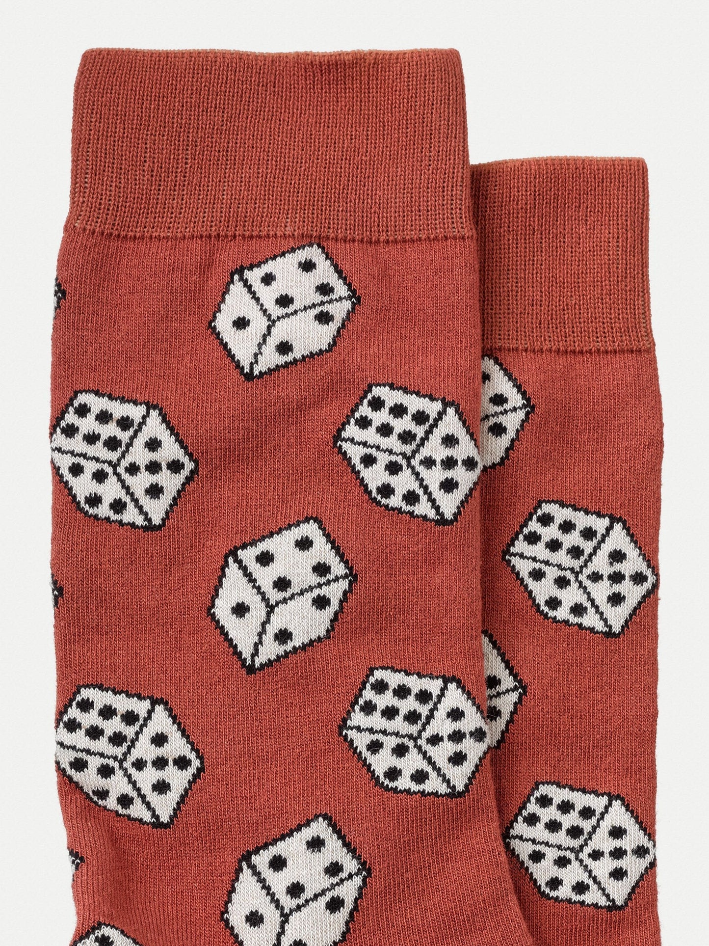 Chaussettes rouges à motifs dés en coton bio - Olsson dices
