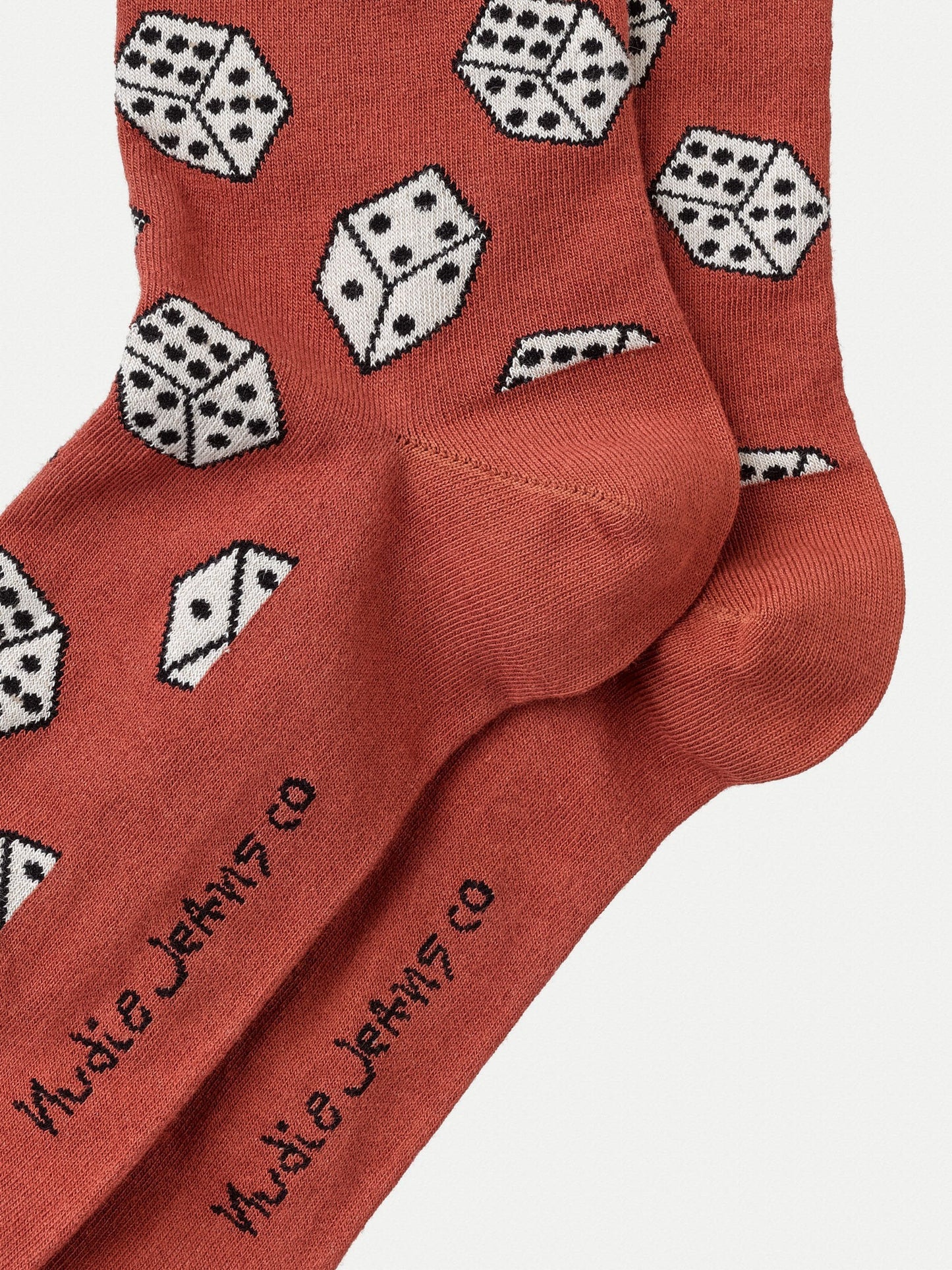 Chaussettes rouges à motifs dés en coton bio - Olsson dices