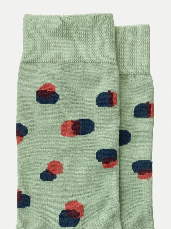 Chaussettes hautes vertes à pois - Olsson