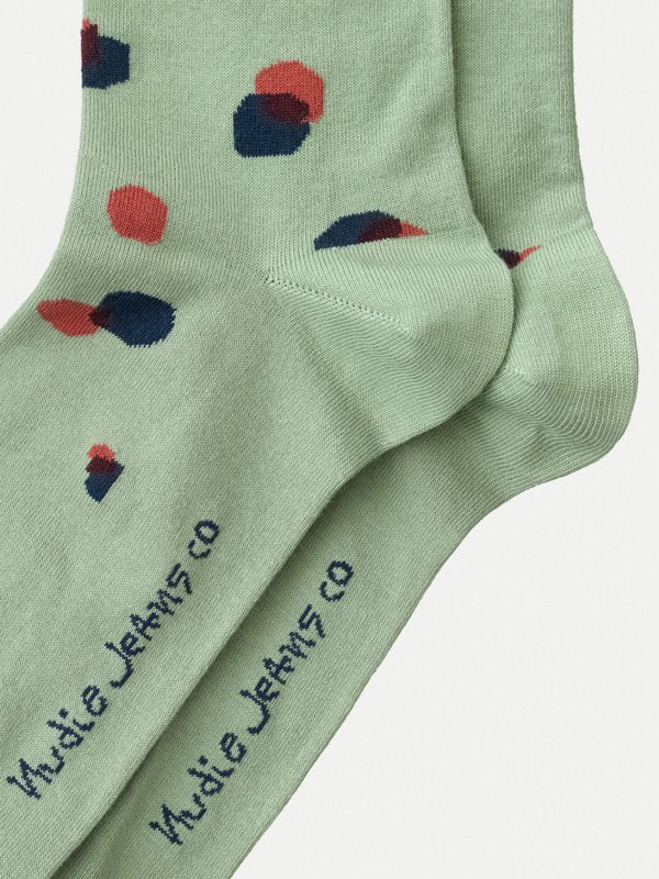 Chaussettes hautes vertes à pois - Olsson