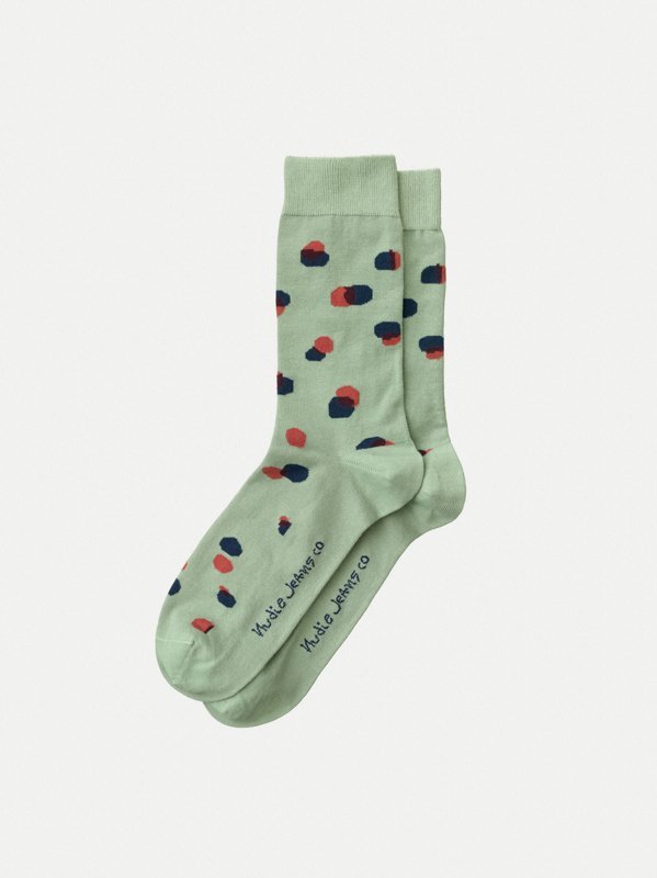 Chaussettes hautes vertes à pois - Olsson