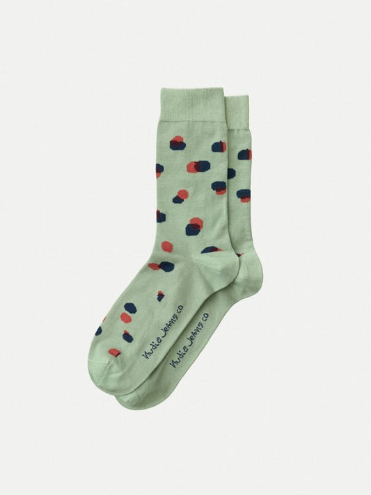 Chaussettes hautes vertes à pois - Olsson