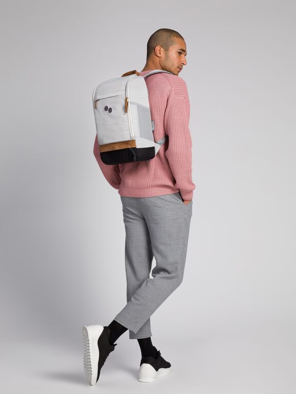 Sac à dos gris clair recyclé - Cubik Medium grey melange DLX