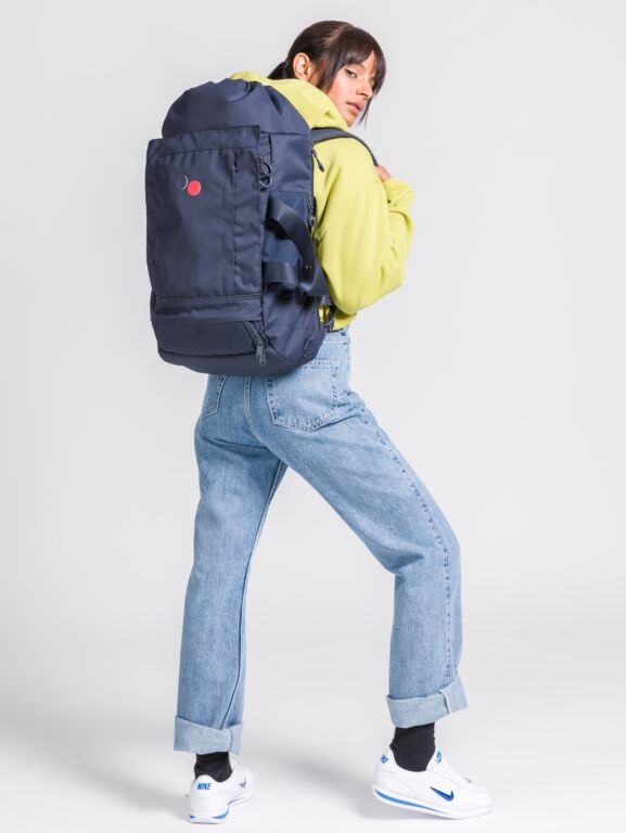 Sac à dos bleu marine en plastique recyclé - Blok Medium